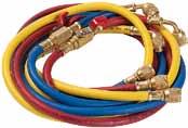 7452 Pack of R-410A DH Clim hoses 150 valves 1/4 5/16 Pack of 3 hoses 150cm special R-410A with stop valves. Colours: blue, red and yellow.