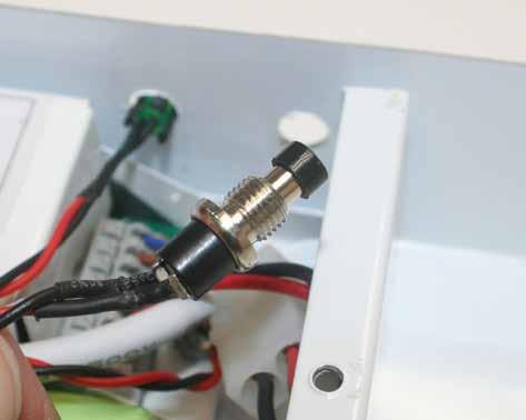 Extend wires for push button tester and LED indicator from unit.