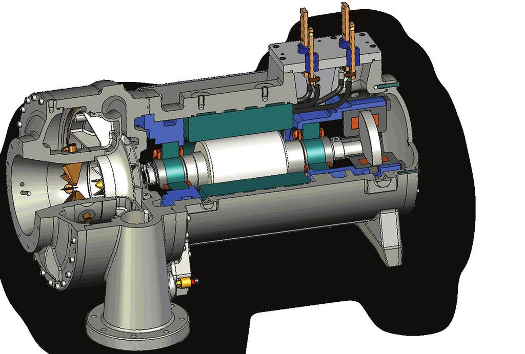 Figure 17: Magnetic bearing compressor cutaway Figure 18: PMSM