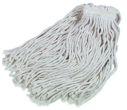 For performance and durability choose a synthetic blend or rayon mop with looped end and woven tailbands.