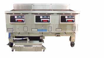High Efficiency Chicken Fryers Cooks Large Loads Gas fryers save up to 50% in energy costs. Large Cold Zone - Captures sediments from frying to prevent shortening from burning.