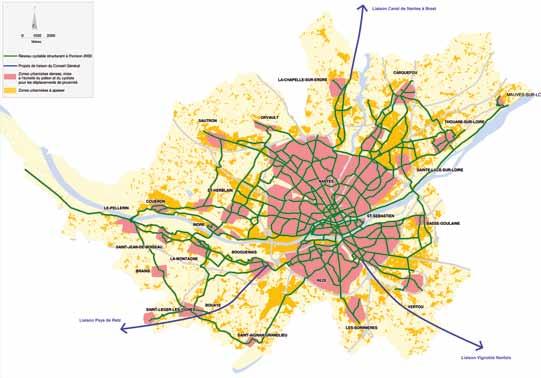 ORGANISE MOBILITY NETWORKS SCHEME OF STRUCTURING CYCLE PATHS BY 2030 Various mobility networks structure the metropolitan area: public transport networks in the city, provincial PT network, the rail
