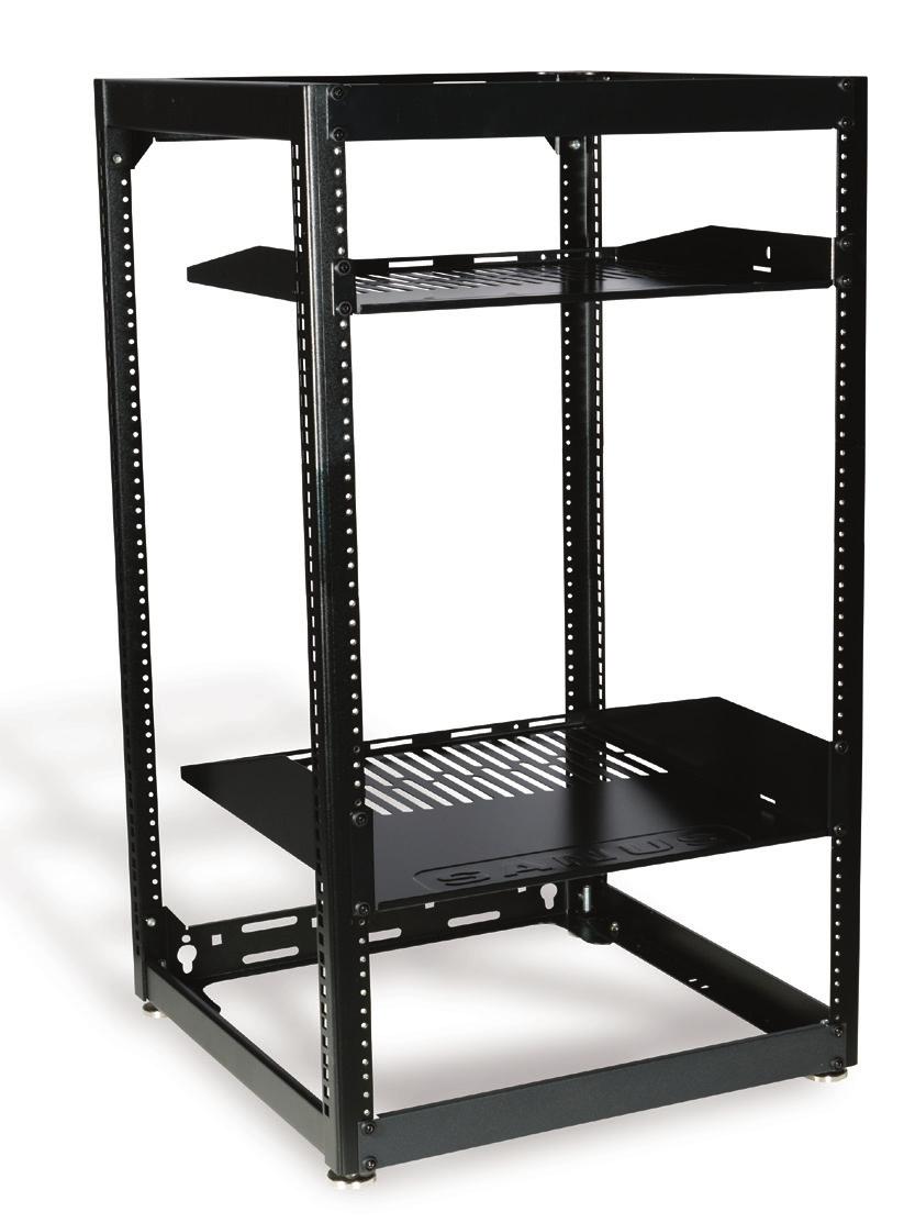 Component Series Racks FOR ALL YOUR AV GEAR / FULLY CUSTOMIZABLE Component Series Stackable Skeleton Racks WALL MOUNTED OPTION / OPEN DESIGN 1U SHELF 19" x 15" x 1.75" 48.26 x 38.1 x 4.