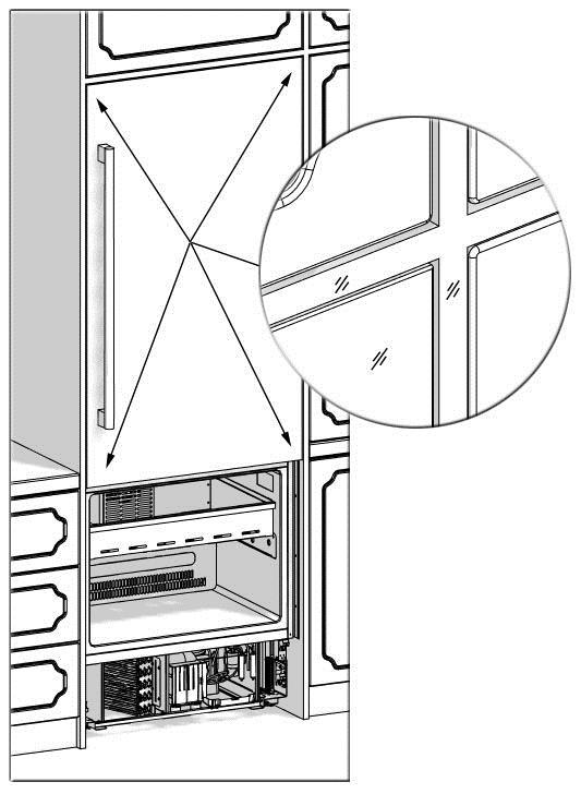 IMPORTANT INFORMATION: The maximum height that the adjustable feet can reach is 2 1/2" (63 mm) and the product height is 85 3/16" (2,164 mm) Adjusting the refrigerator according to the cabin flange