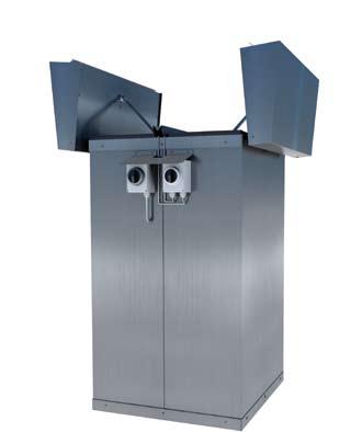 The smoke hatches are made of galvanised steel sheet and are insulated with mineral wool.