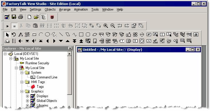 9 Set up historical alarm and event logging Step 2: Create a new graphic display 1. In the Explorer window, expand the Graphics folder, right-click Displays, and then click New.