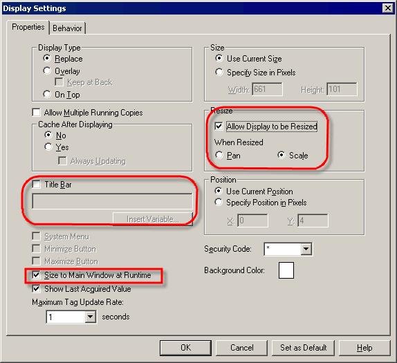 Step 4: Configure the properties of the graphic display 1. On the Edit menu, click Display Settings. 9 Set up historical alarm and event logging 2.