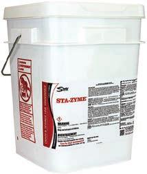 Helps prevent dangerous conditions and corrosion Used in conjunction with Pit Raider 55 GL Drum 124633 Sta-Zyme Powdered Bacterial Maintainer Speeds up digestion of accumulated organic waste Easy to