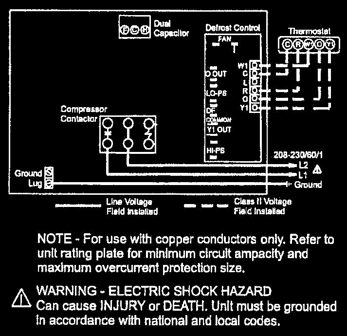 Typical Field Wiring Diagram NON-COMMUNICATING Non Communicating Thermostat Designations (Some connections may not apply. Refer to specific thermostat and indoor unit.) Figure 4 1.