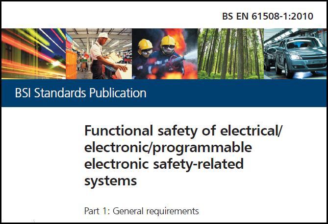 Functional Safety Standards IEC 61511: Process Industry IEC 62061: Machinery IEC 61513: Nuclear IEC