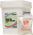 gal Deep Fat Fryer Cleaner Easy to use packets Quickly loosens and removes heavy baked-on soils Free-flowing powder Low foam and nonfuming White color with mild scent 345829 8 oz packet 18/8 oz Ready