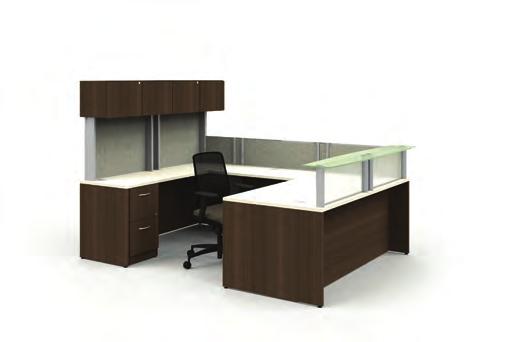 Metropolis Collaborate. What you make of it. How may I help you? Work in progress. A large L-shaped workstation with extensive underdesk and overhead storage ensure an organized space.