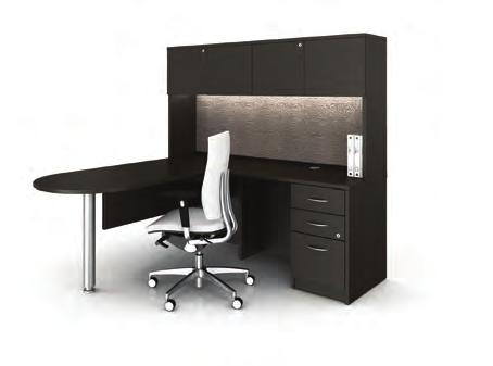 Organize. Work. Meet. Work hard. Play hard. A D-table with tabletop grommet provides the perfect working space for the hard-at-work executive.