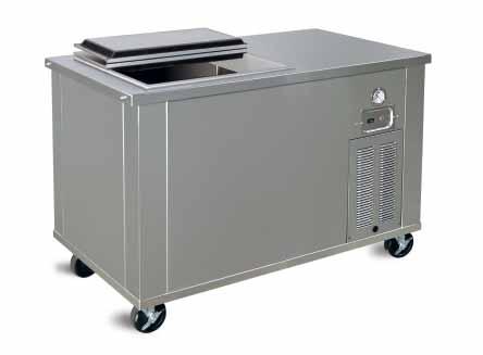 Cool Pool Milk Cooler Air Cooled Refrigeration JOB ITEM # QTY # MODEL NUMBER BMD-8 BMD-12 BMD-16 BMD-16 Lids Off Operation During peak serving times for up to two hours.