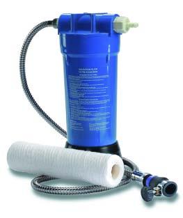 Filter, Aquatron, AFH Quickly and effectively removes particulate matter from the water supply Pore size 10µm Disposable, easily changed polypropylene filter elements Free standing or wall mounted