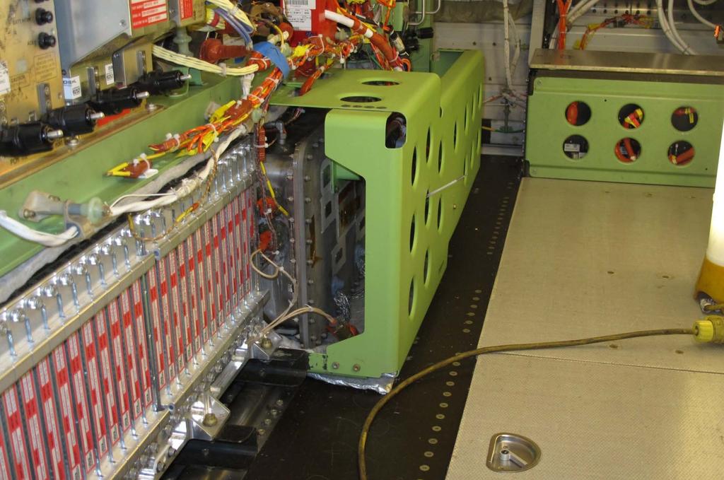 787 APU Battery Enclosure Orange wire is