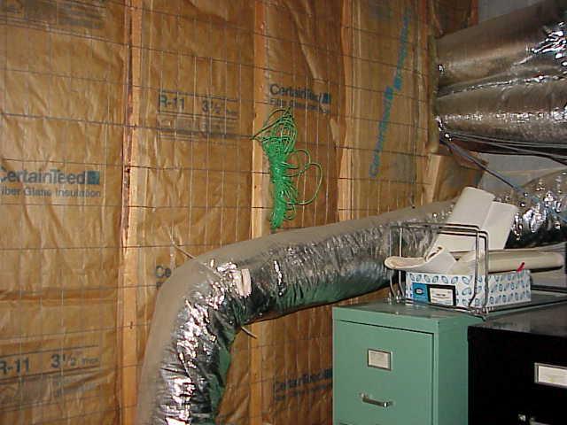 combustible covering or insulation, or on walls or