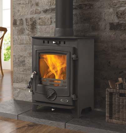 This stove boasts an efficiency of 81%. vailable Finishes Matt Black 4.