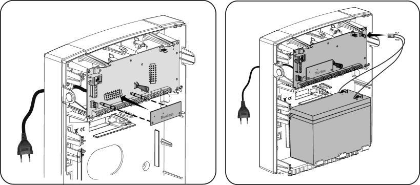 Mounting and Wiring Plug-in Fast Modem 2400 To activate the Plug in Fast Modem 2400 Module Place the optional Fast communication modem (mounted on its placement struts) as illustrated in Figure 2-12