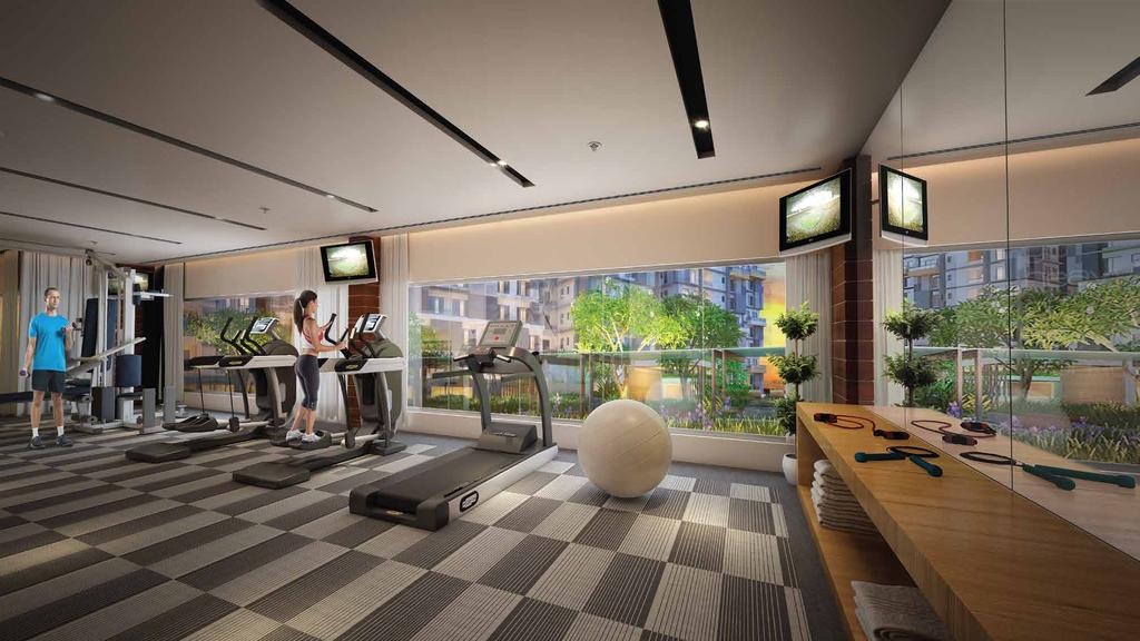 GYMNASIUM 0% CALORIES, 100% FITNESS The huge fitness centre and sparkling swimming pool are sure to inspire you to get back into