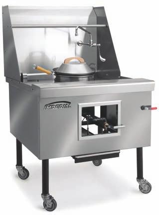 GAS SPECIALTY EQUIPMENT CHINESE RANGES Model ICRA-1 shown with optional casters CHINESE RANGE FEATURES n Stainless steel front, sides, top, landing ledge, high backsplash and pipe rack.