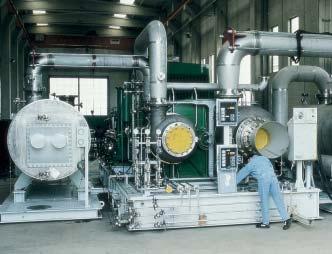 Axial compressors Used for low pressure, high flow applications such as catalytic cracking plants, air service, air