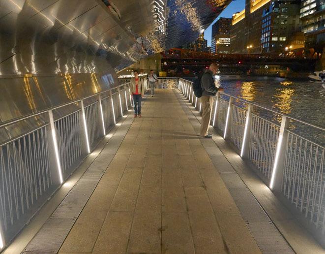 097 Pic: Christian Phillips Pic: Schuler Shook To achieve this, fixtures [from MCI Group and LED Linear] were integrated into the handrails and benches, or were installed flush with the pavement or