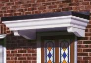 Quality GRP Overdoor Canopies The Warwick Flat topped lead look canopy with smooth white fascia