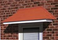 The Elsdon Clay tiled effect door canopy with a smooth fascia and ceiling. Supplied without brackets.