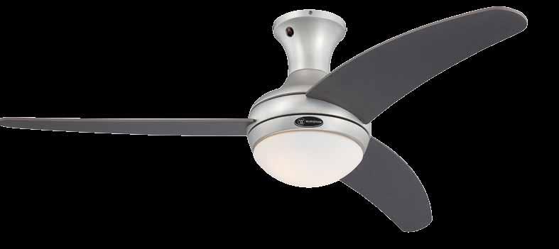 Celestia MODERN 72530 44 /112 cm Chrome fan finish Wengue blades Single light fixture with opal frosted glass 2 x 11 W, E 27, CFL, 3U type (included) Includes remote control and reverse switch