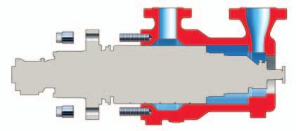 In this configuration, the high-strength split seal ring is locked into the barrel body by cap nuts. This design maintains cartridge integrity but still allows maintenance with conventional tooling.