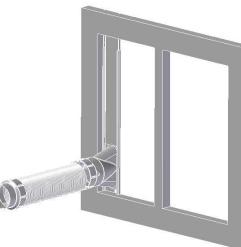 The duct can be compressed to 450mm minimum and extended to 800mm maximum.