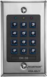 161 Securitron DK-38 Digital Keypad Keypads & Card Readers Digital keypad for indoor applications The DK-38 digital keypad offers Wiegand output for universal compatibility with access control
