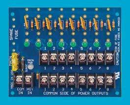 207 Power Securitron Power Distribution Board Creates multiple outputs for separate circuits Securitron Power Distribution Boards split the primary AC or DC output from a power supply into multiple