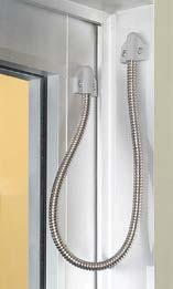 Features Standard Features Flexible armored stainless steel cable conduit with plastic end caps Maximum flexibility for installation site on door/frame Include both gray and black end caps Interior