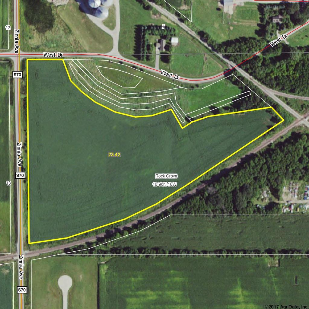 Aerial Map - Trenton LLC Tillable Acres map center: 43 8' 20.61, -93 1' 12.