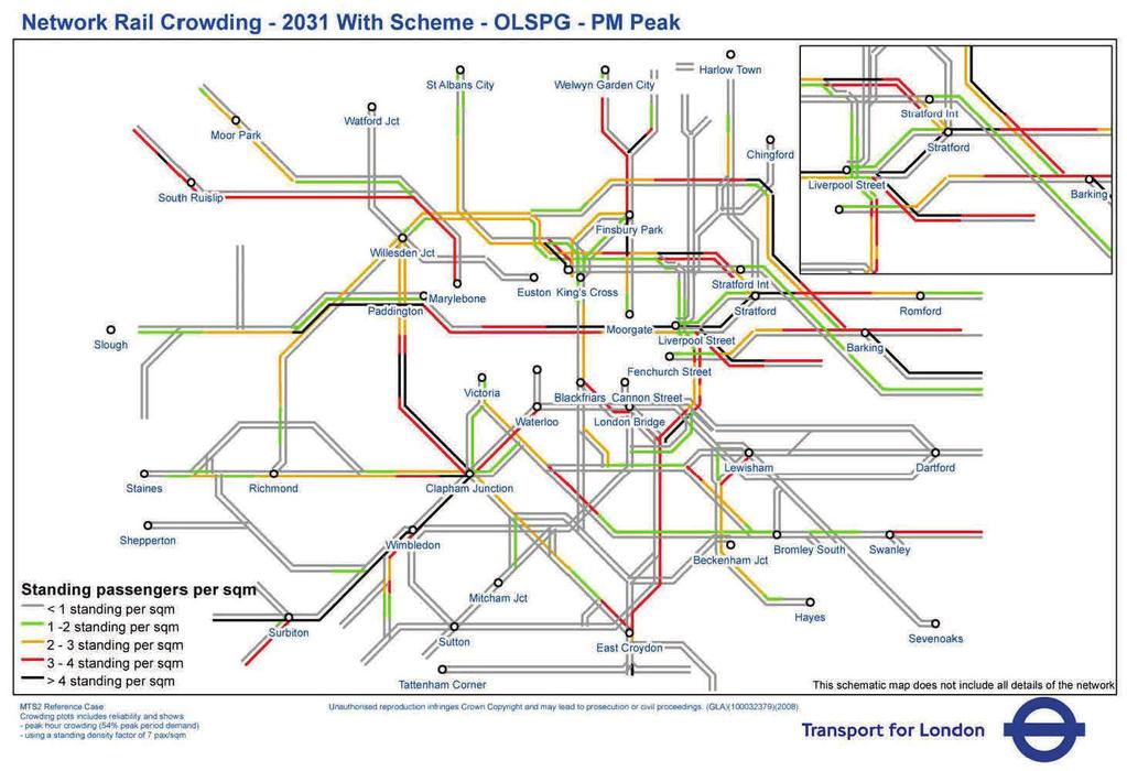 Figure 4 Network Rail Crowding (2031 with