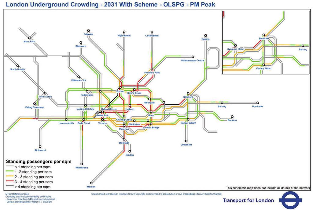 Figure 6 London Underground Crowding (2031 with