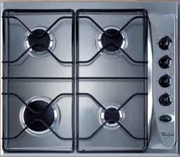 HOBS AKM 393 70cm Gas hob Key features 5 Burners including 3 Crown "Wok" burner Cast iron pan supports Flame failure safety system Convenient front controls Push & turn ignition One piece easy clean