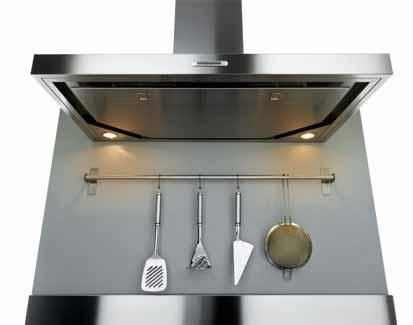 HOODS Perimeter hood Integrated hoods The Whirlpool Perimeter hood is an innovation in hood technology, absorbing cooking vapours and fumes along the outer edges of the hood bottom rather than