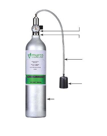 7861 Calibration kit CAN 110 CO 2 Includes: a 110 l cylinder of calibration gas, a 7862 Calibration kit CAN 110 NH 3 flow regulator, a calibrating venting hood, and flexible non absorbent tubing.