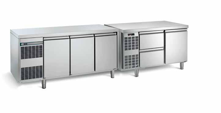 REFRIGERATED COUNTERS AND WORKTOPS: TWO SOLUTIONS IN ONE All refrigerated counters can also be used as a worktop: the backsplash is also supplied.