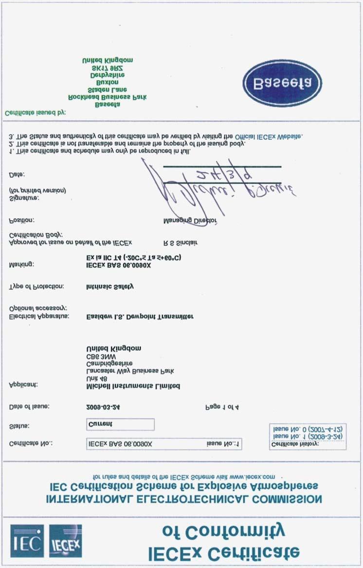 12.3 IECEx Certificates