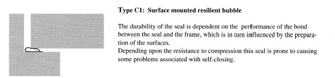 TYPE C: STOP MOUNTED SEALS FITTED TO INNER, NON VISIBLE FACE The seal