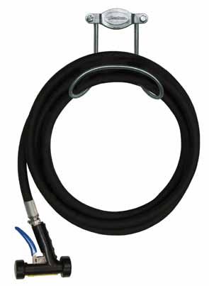 Hoses, Hose Reels and Adapters Ergonomic Hose Assembly Ergonomic Extruded Hose Assembly This flexible, lightweight ⅝ extruded high pressure hot water hose is made to fit Strahman s mixing units-hose