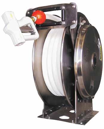 Hoses, Hose Reels and Adapters Hi-Sanitary Stainless Steel Hose Reel Our Hi-Sanitary Stainless Steel Spring Rewind Hose Reel is perfect for sanitary or harsh