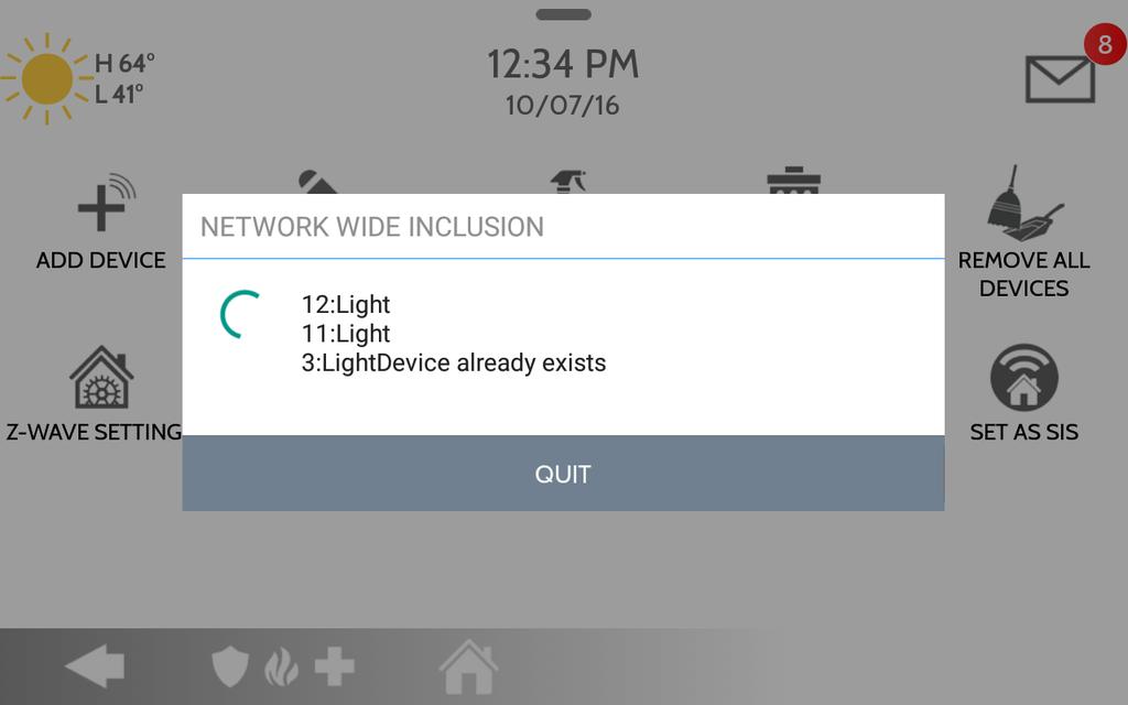 Z-WAVE DEVICES NWI (Network Wide Inclusion) Activates an always listening enroll mode.