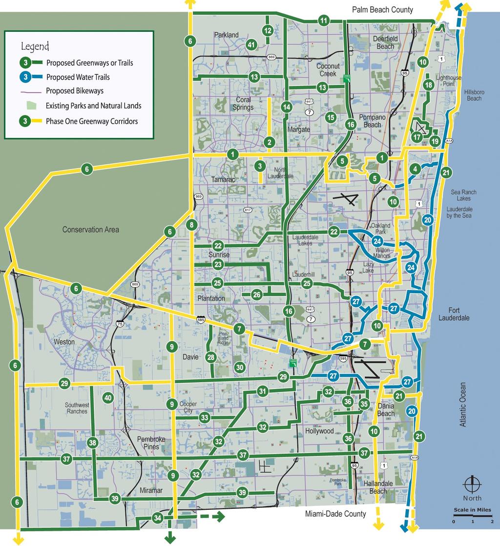 Broward Greenways Master Plan Note: The Broward County Greenways Master Plan map was produced in 2002 and therefore does not include