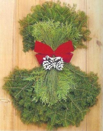 Mailbox Swag Our mailbox swag is about 36 inches long and is made from fresh and fragrant balsam fir boughs. It comes decorated with 2 white-tipped pine cones and red holly berries.