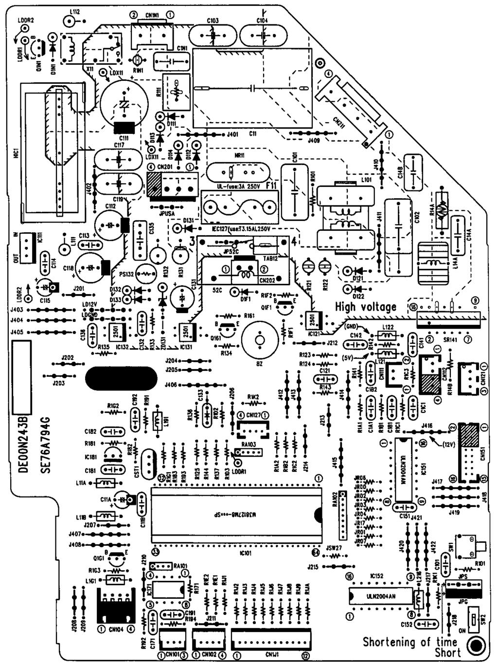 9-6. Test point diagram and voltage MS-GA50VB - E MS-GA60VB - E MS-GA80VB - Indoor electronic control P.C.